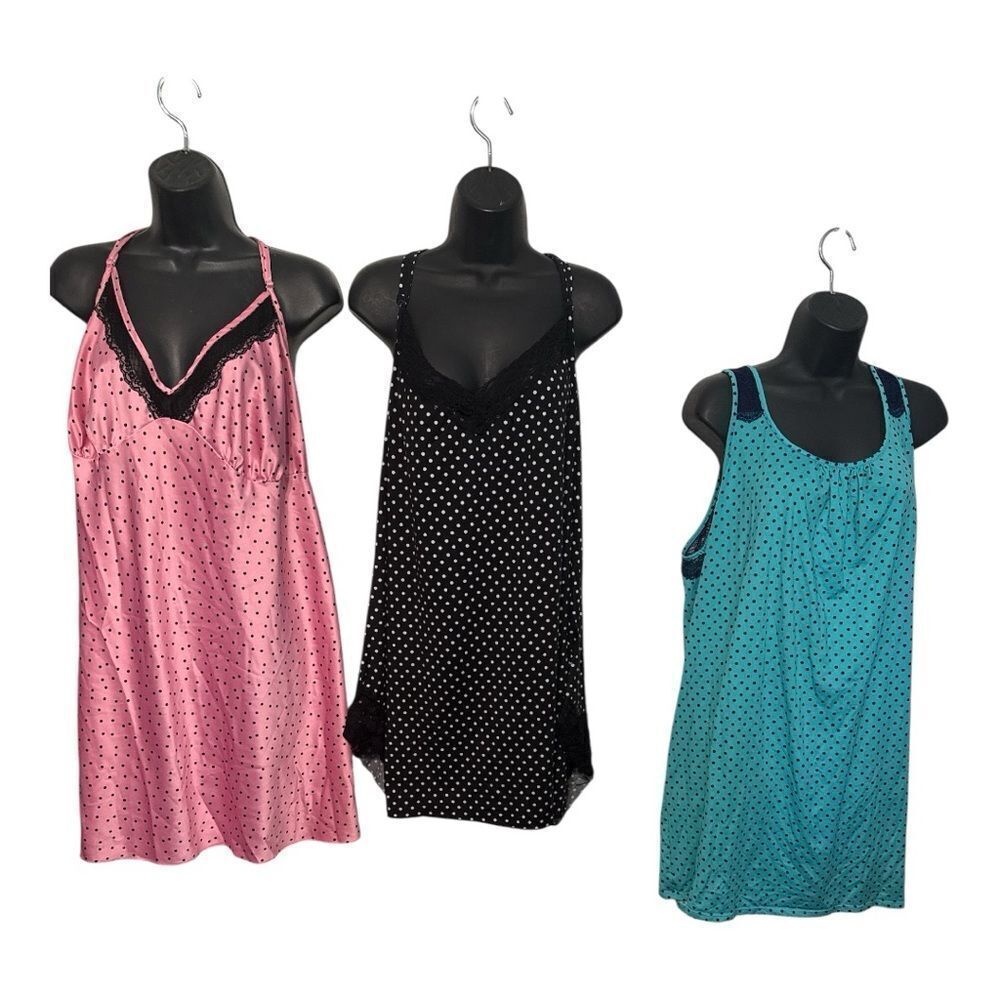 Polka Dot Sleepwear Set - Pink, Black, and Blue